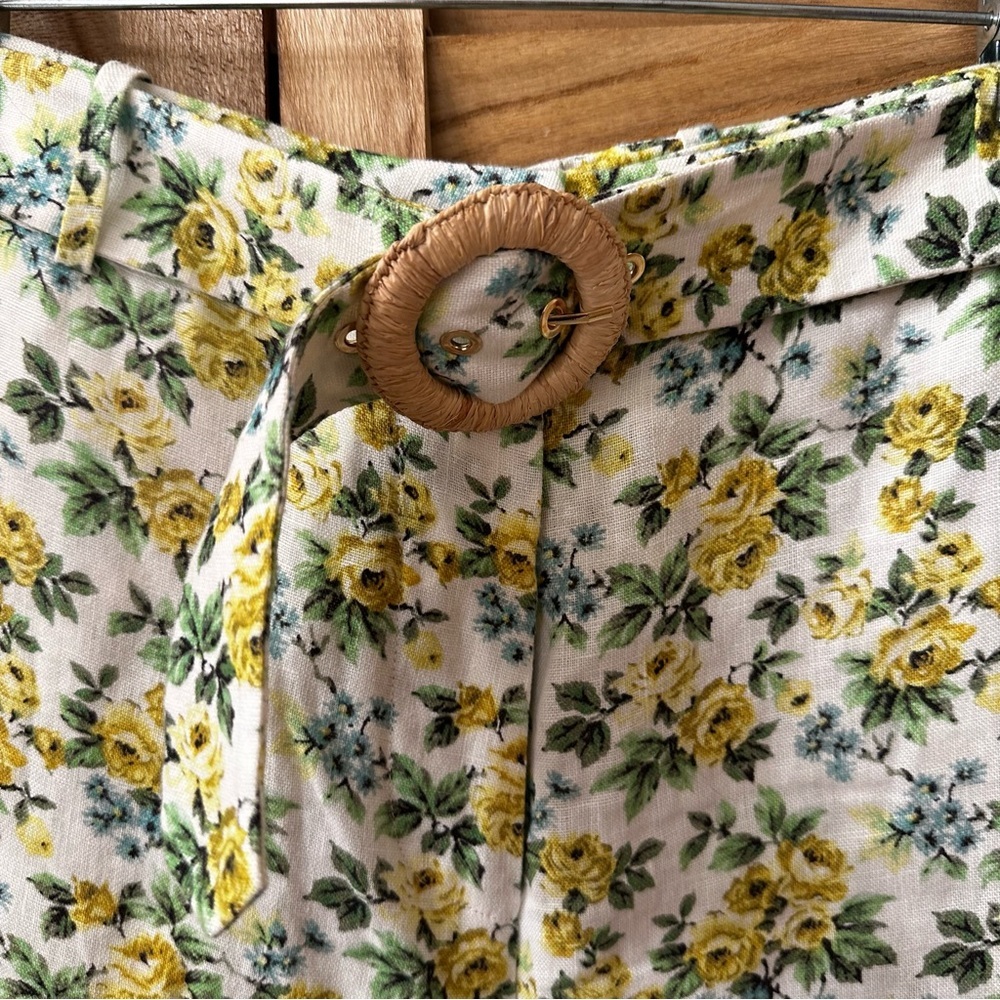 Zimmerman Golden Fitted Pant in Lemonade Acid Floral Size 8 - Picture 5 of 6